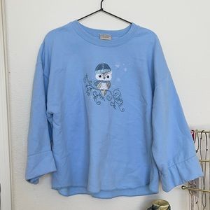 Blue penguin crew neck Grandma sweatshirt